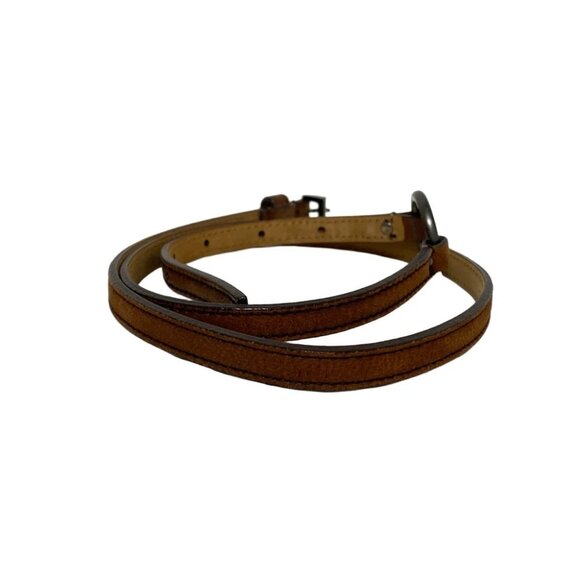 Auth PRADA - Dark Brown Silver Leather Hardware Belt - Picture 2 of 7